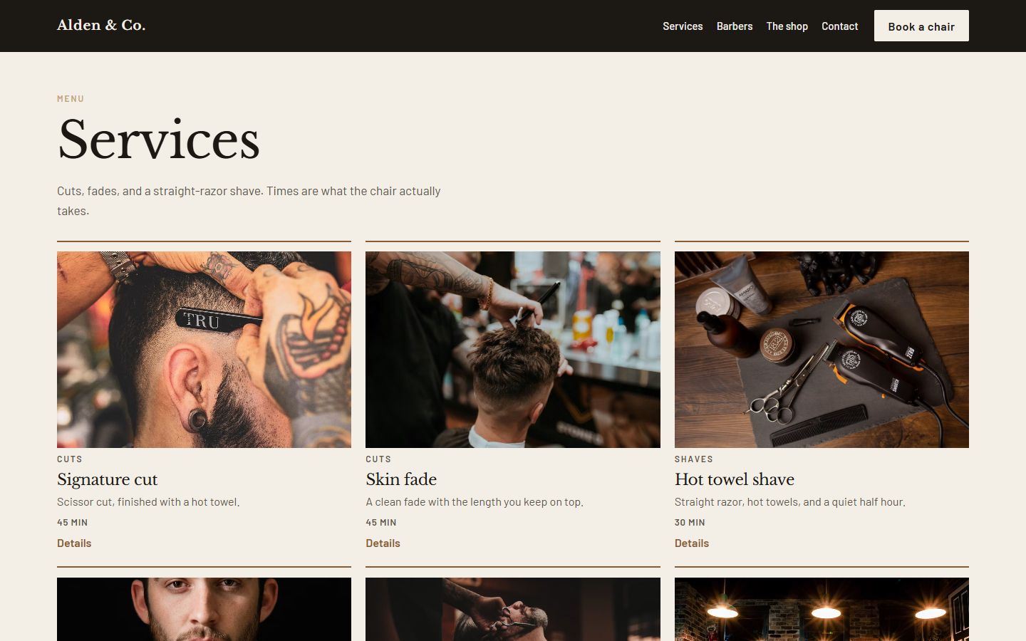 Services and prices