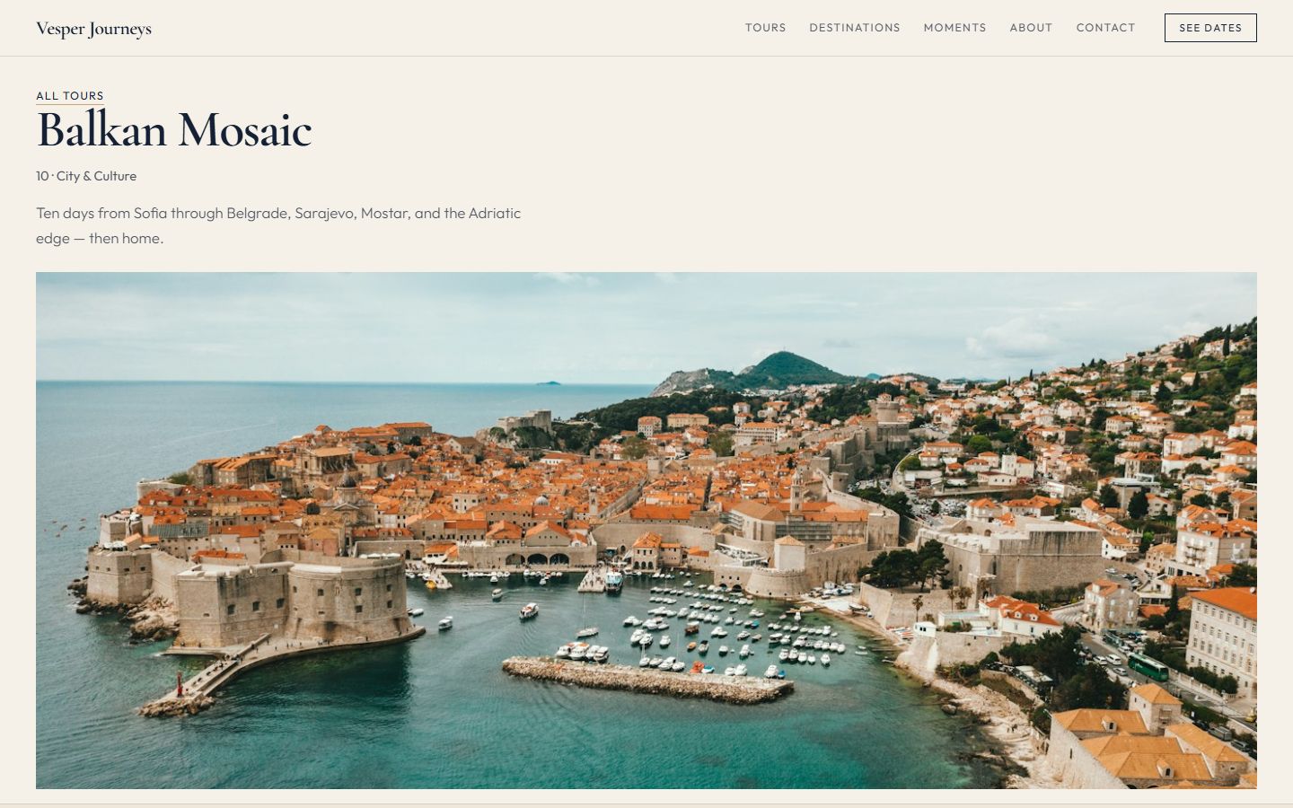 A tour page